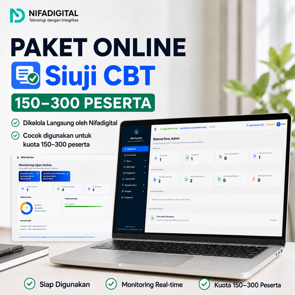 Paket Online SiUji CBT Premium Aplikasi UJian Online Siap Pakai Untuk 150-300 peserta.
